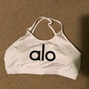 Alo Yoga White Sports Bra